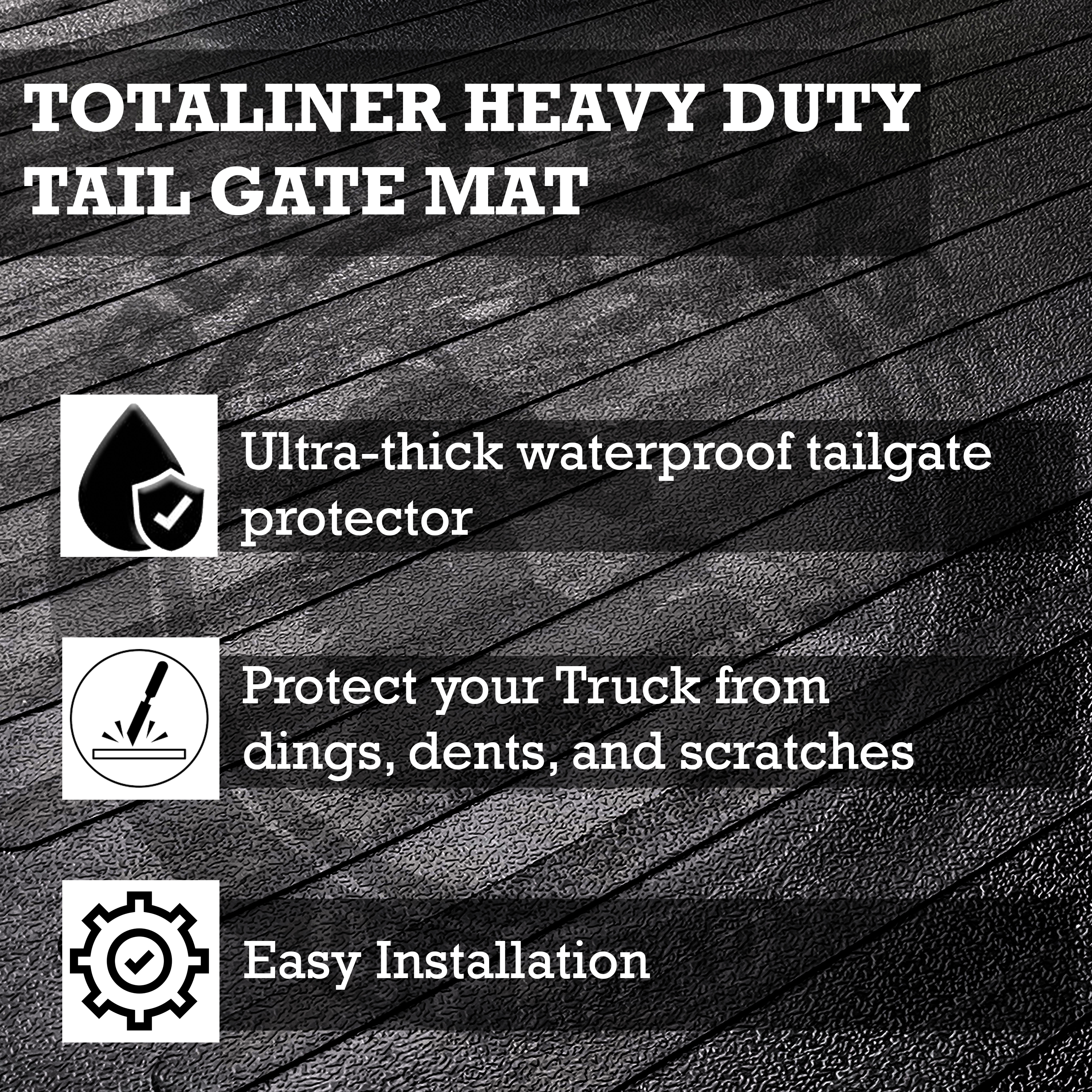 Black Horse TOTALINER Anti-Skid Rubber Truck Bed Mat Black fit 19-25 Sierra 1500