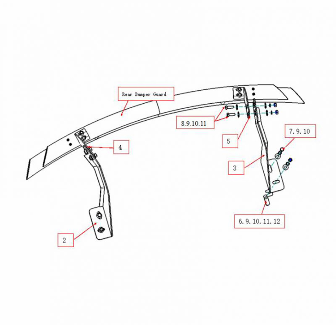 Black Horse Rear Bumper Guard Stainless Steel Fits 2007-2011 Mercedes-Benz ML500