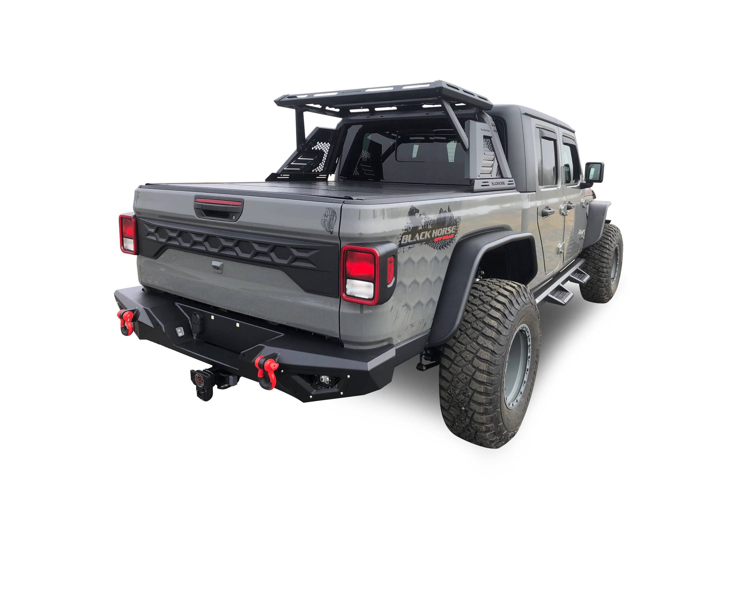 Black Horse ARMOUR II Roll Bar W/Basket  Black fit 2019-2024 Jeep Gladiator