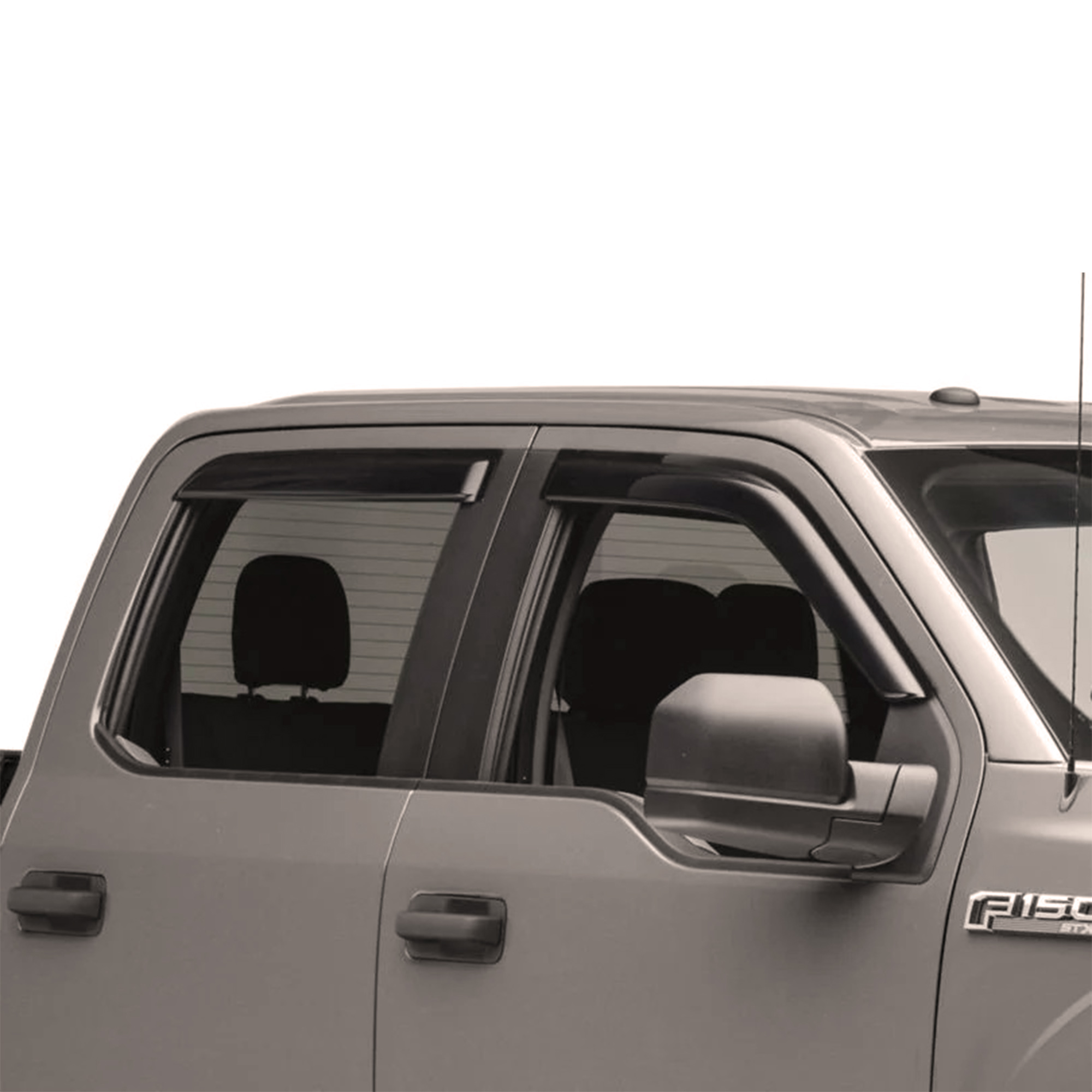 Kasei Rain Guards Window Visors Tape On Smoke Fit 2009-2014 Ford F-150 SuperCrew