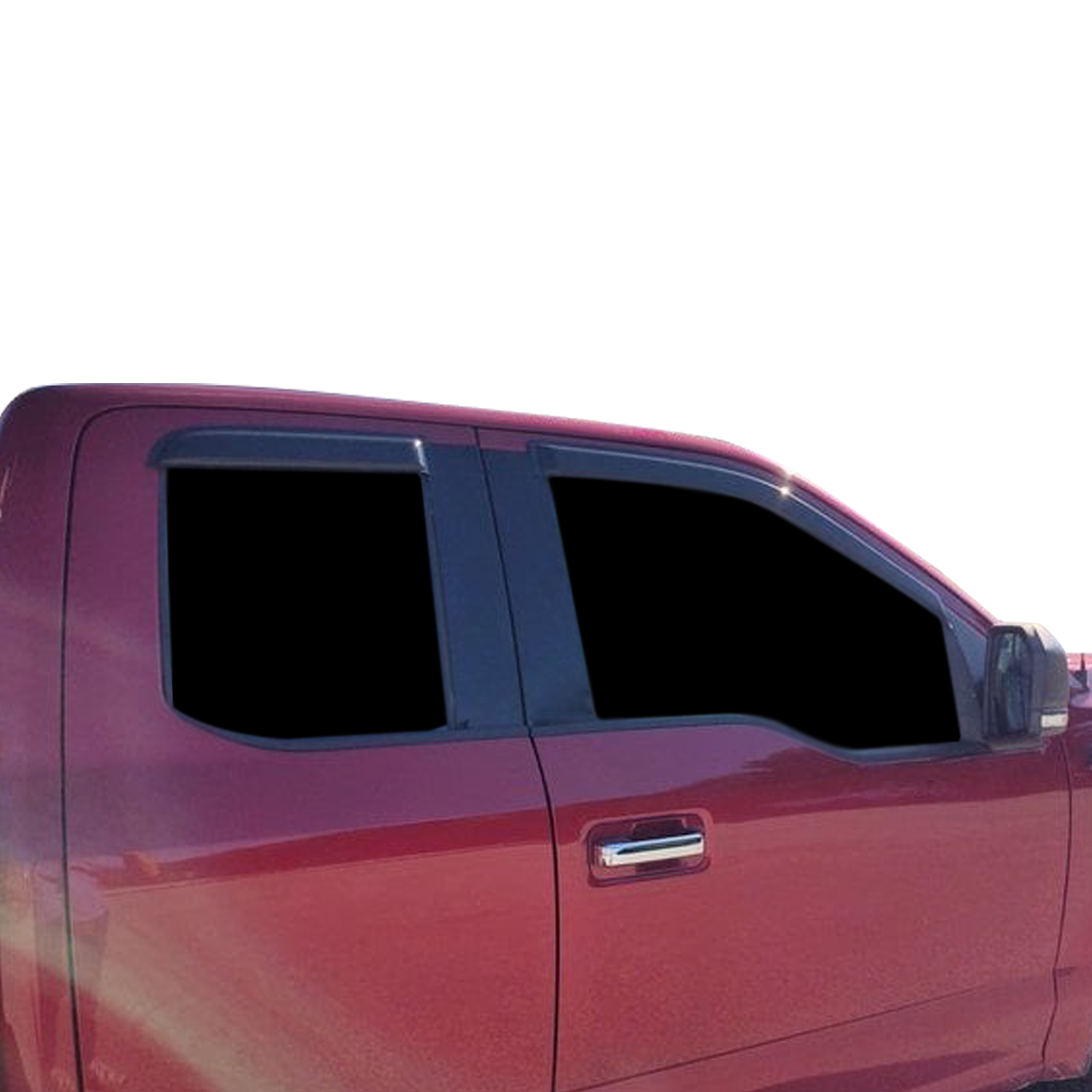 Kasei Rain Guards Window Visors TapeOn Smoke Fit 2017-2024 Ford F-550SD SuperCab